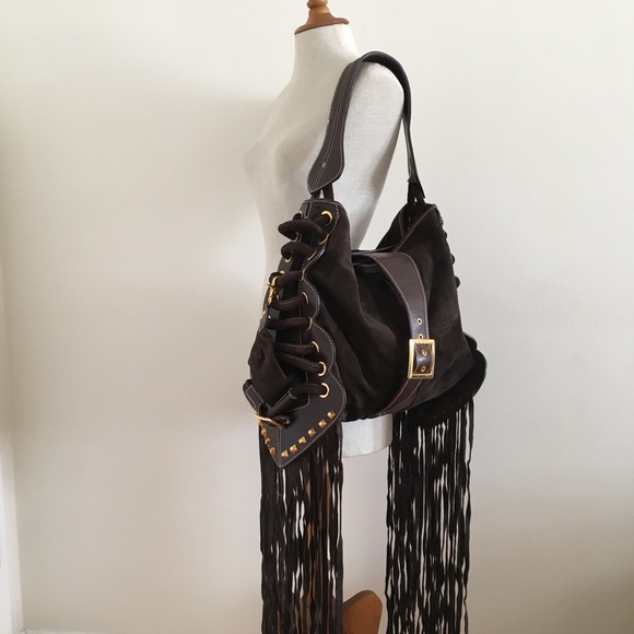 HUGE DSQUARED2 Suede Bag with Extra Long Fringe - Picture 4 of 8